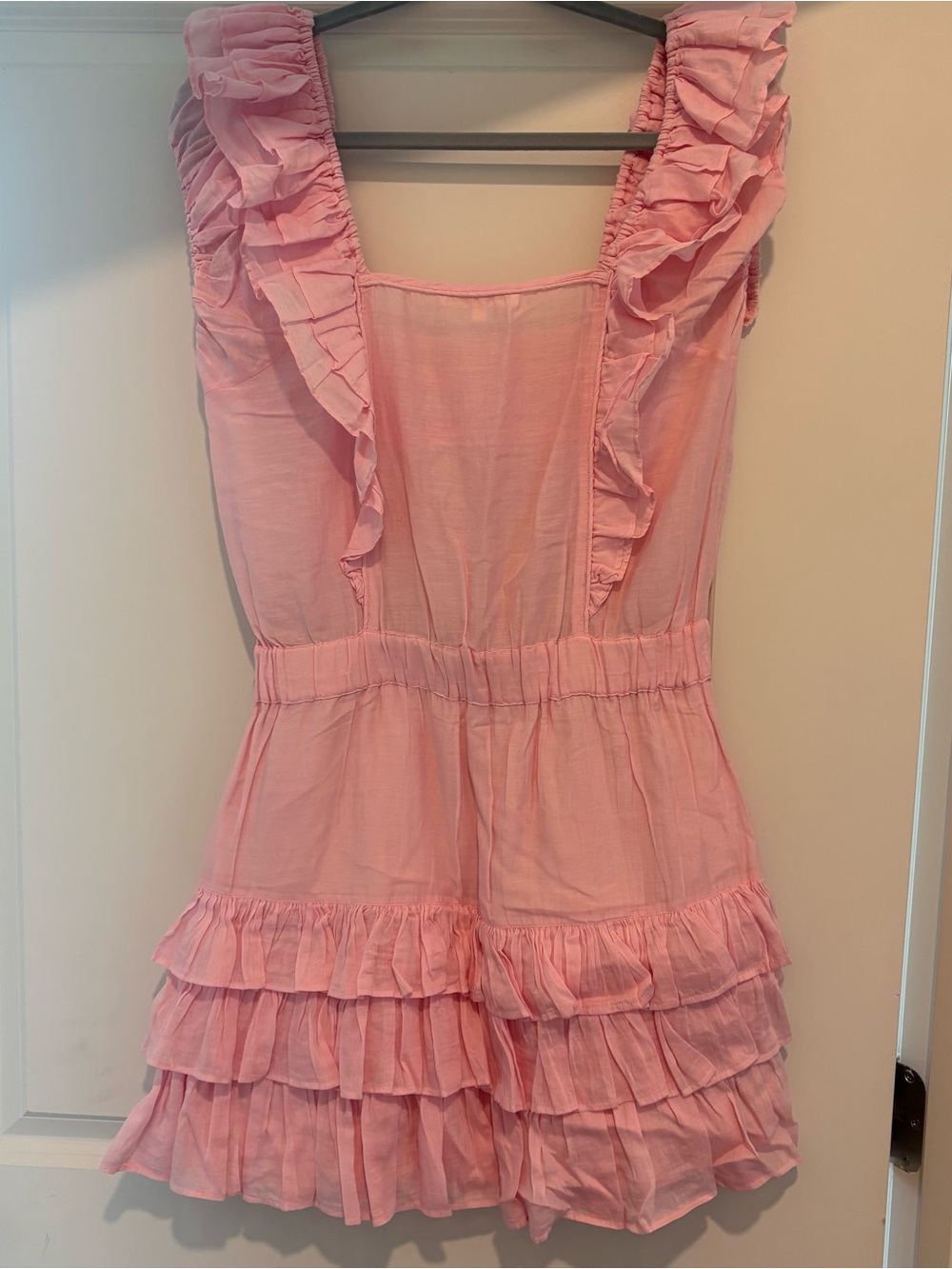 LoveShackFancy Pink Ruffle Mini Dress - Picture 2 of 5